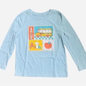 Cat & Jack casual play shirt top baby blue long sleeve graphic design Boys 5T